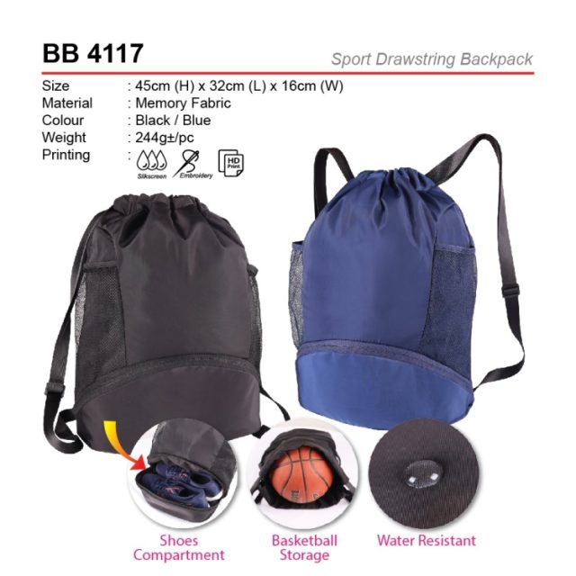 Sport Drawstring Backpack Beg Sukan BB 4117 corporate gift premium gift promotional gift door gift merchandise cenderahati cenderamata korporat hadiah pembekal pemborong borong kedai kilang pengimport percetakan cetak harga shop importer supplier seller factory wholesale custom print printing price present idea shah alam selangor malaysia factosupplies
