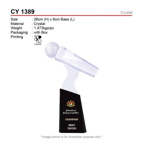 Crystal Trophy Trofi Kristal (CY 1389) corporate gift premium gift promotional gift door gift merchandise cenderahati cenderamata korporat pembekal pemborong borong kedai kilang pengimport percetakan cetak harga shop importer supplier seller factory wholesale custom print printing price idea shah alam selangor malaysia factosupplies