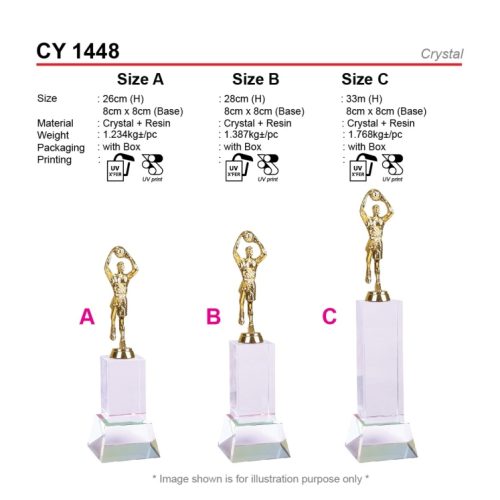 Trofi Kristal (CY 1448) corporate gift premium gift promotional gift door gift merchandise cenderahati cenderamata korporat pembekal pemborong borong kedai kilang pengimport percetakan cetak harga shop importer supplier seller factory wholesale custom print printing price idea shah alam selangor malaysia factosupplies